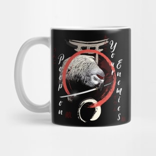 Katana Samurai Ninja Grey Parrot Warrior Funny Mug